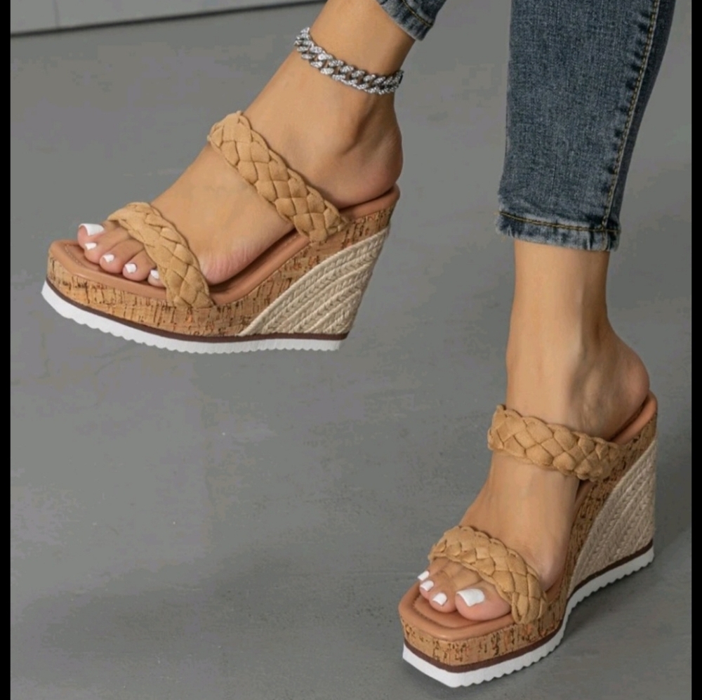 braided wedge espadrille sandals 👡